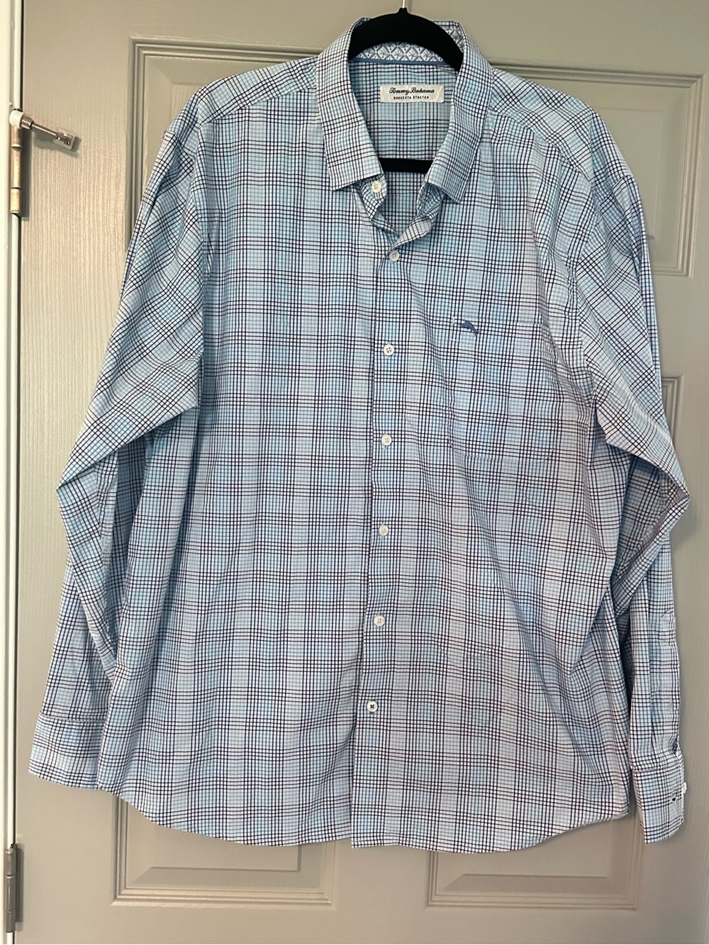 Tommy Bahama Light Blue Plaid Long-Sleeve Button-Down Shirt
